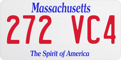 MA license plate 272VC4