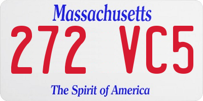 MA license plate 272VC5