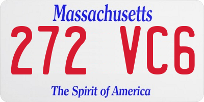 MA license plate 272VC6