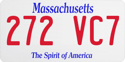 MA license plate 272VC7