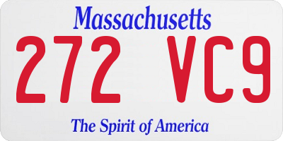 MA license plate 272VC9