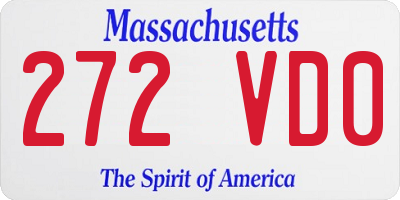 MA license plate 272VD0