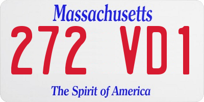 MA license plate 272VD1