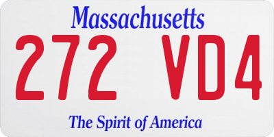 MA license plate 272VD4