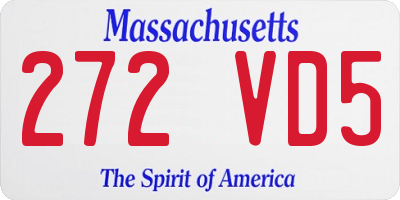 MA license plate 272VD5