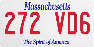 MA license plate 272VD6