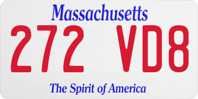 MA license plate 272VD8