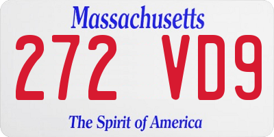 MA license plate 272VD9