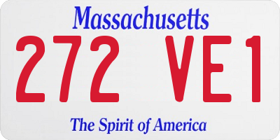 MA license plate 272VE1