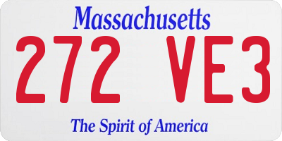MA license plate 272VE3