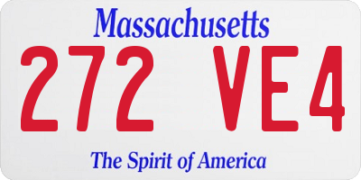 MA license plate 272VE4