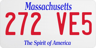 MA license plate 272VE5