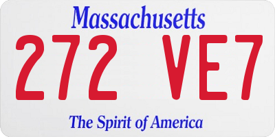 MA license plate 272VE7