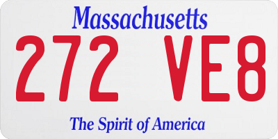 MA license plate 272VE8