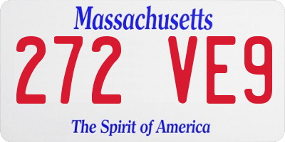 MA license plate 272VE9