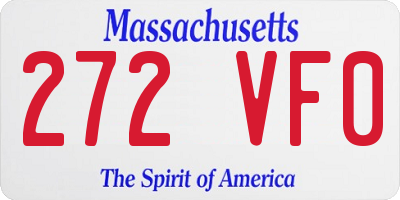 MA license plate 272VF0