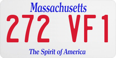 MA license plate 272VF1