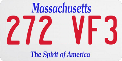 MA license plate 272VF3