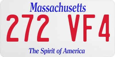 MA license plate 272VF4