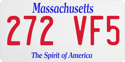 MA license plate 272VF5