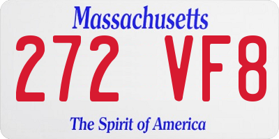 MA license plate 272VF8