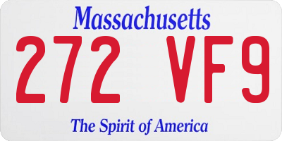 MA license plate 272VF9
