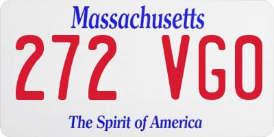 MA license plate 272VG0