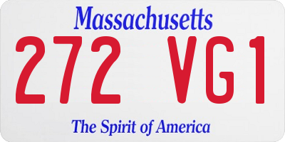MA license plate 272VG1