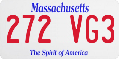 MA license plate 272VG3
