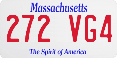 MA license plate 272VG4