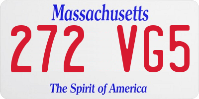 MA license plate 272VG5