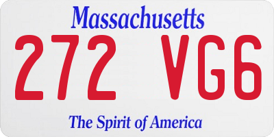 MA license plate 272VG6