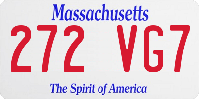 MA license plate 272VG7