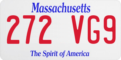MA license plate 272VG9