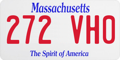 MA license plate 272VH0