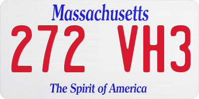 MA license plate 272VH3