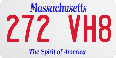 MA license plate 272VH8