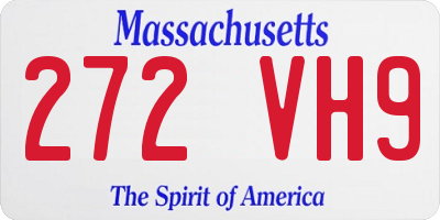 MA license plate 272VH9