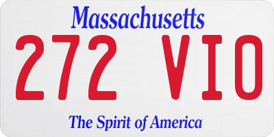 MA license plate 272VI0