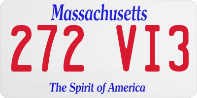 MA license plate 272VI3