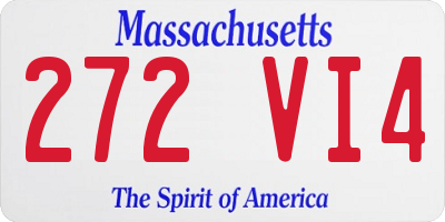 MA license plate 272VI4
