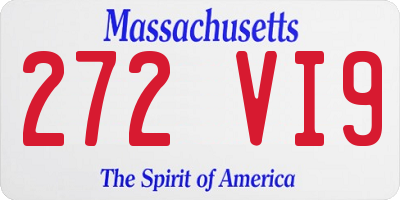 MA license plate 272VI9