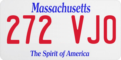 MA license plate 272VJ0