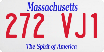 MA license plate 272VJ1