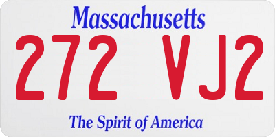 MA license plate 272VJ2