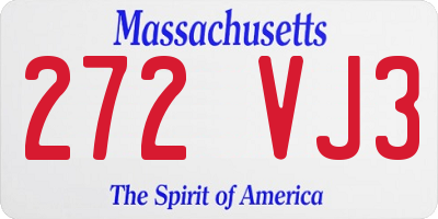 MA license plate 272VJ3