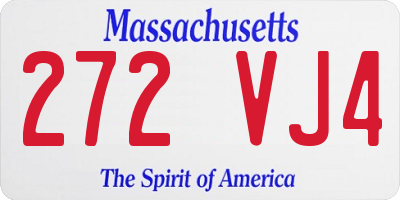 MA license plate 272VJ4