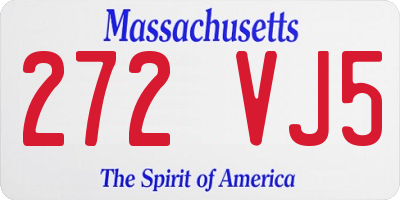MA license plate 272VJ5