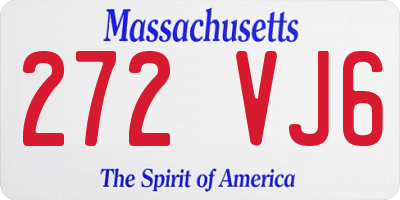 MA license plate 272VJ6