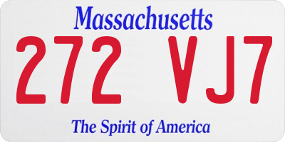 MA license plate 272VJ7